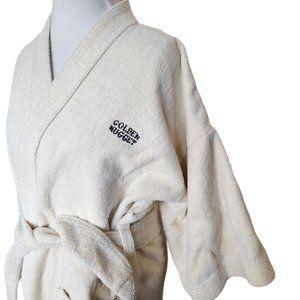 Vintage 70s Golden Nugget Casino‎ Hotel Las Vegas Cream Terrycloth Robe Medium